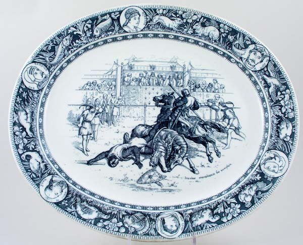 Meat Dish or Platter Ivanhoe Overthrows Templar c1900